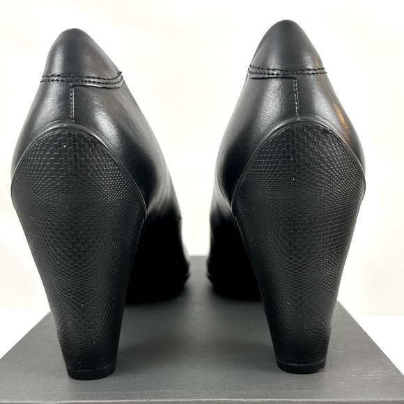 Ecco Sculptured 75 Sexy Black Leather Closed Toe Embossed Heel EU 41 US1… - Picture 7 of 12